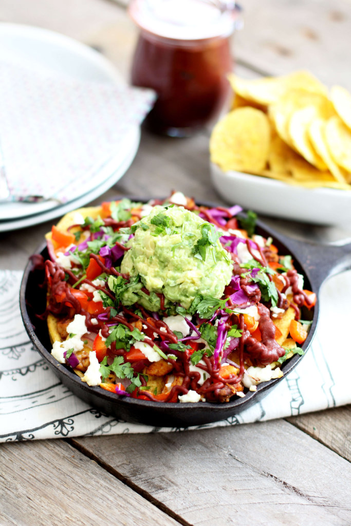 BBQ Chicken Plantain Nachos