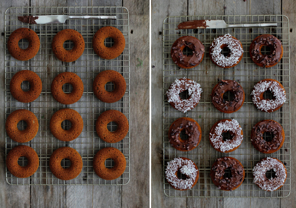 Chocolate Frosted Cake Donuts