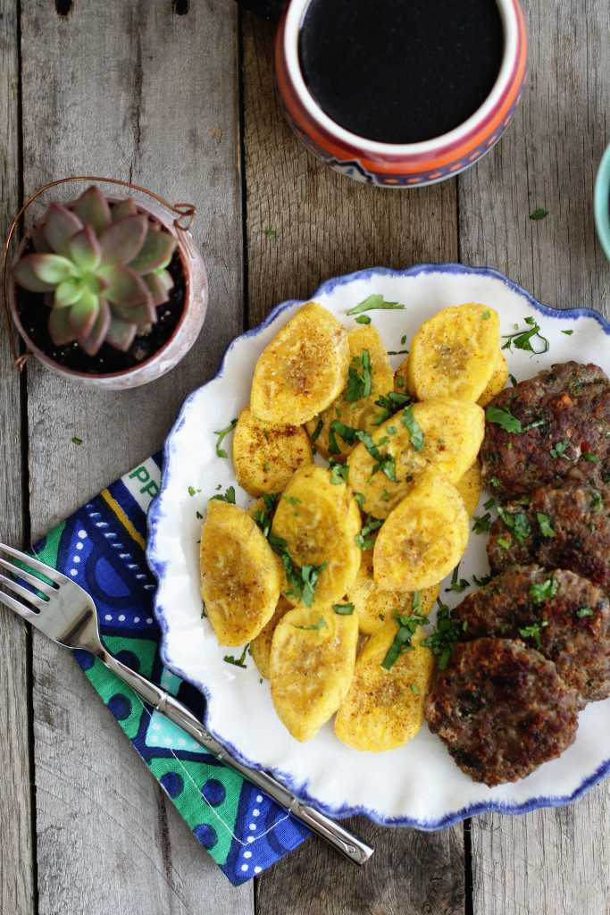 Fried Plantains and Breakfast Sausage