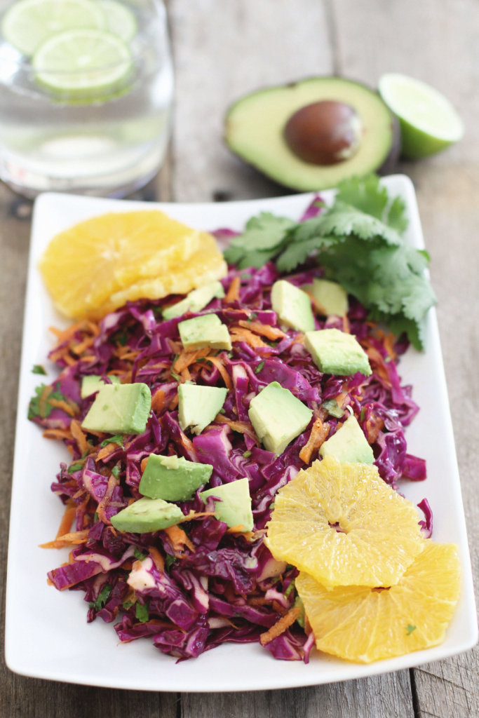 Red cabbage citrus salad