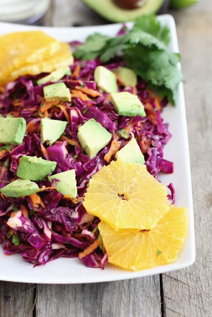 Red cabbage citrus salad