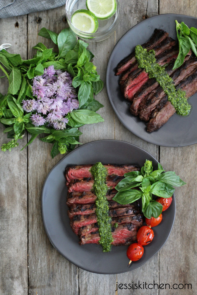 Grilled-Skirt-Steak-with-Cilantro-Pesto-Jessi's Kitchen