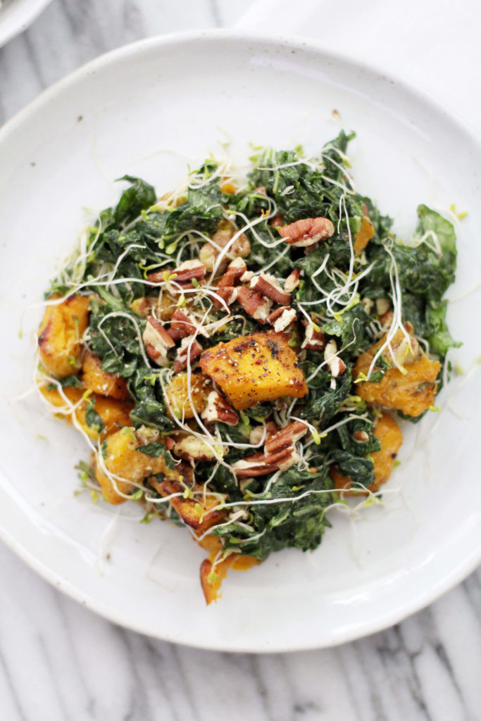 Massaged Kale and Roasted Pumpkin Salad: Jessi's Kitchen