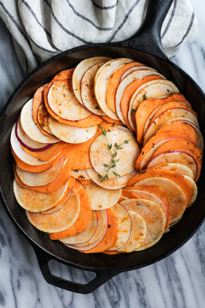 Herb Roasted Sweet Potato and Turnip Skillet: Jessi's Kitchen 