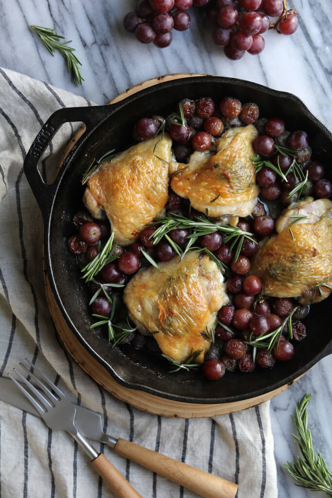 Rosemary and Garlic Chicken with Roasted Red Grapes_