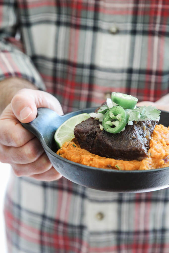 Beef Short Ribs with Chipotle Smashed Sweet Potatoes: Jessi's Kitchen