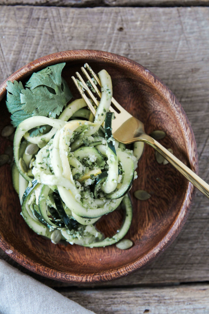 Spiralized Squash Salad with Pepper Pesto: Jessi's Kitchen