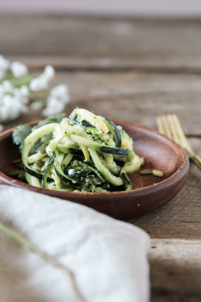 Spiralized Squash Salad with Pepper Pesto: Jessi's Kitchen