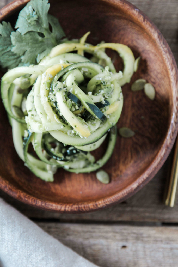 Spiralized Squash Salad with Pepper Pesto: Jessi's Kitchen