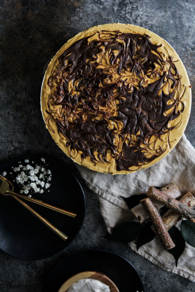 Vegan Pumpkin Chocolate Cheesecake: Jessi's Kitchen