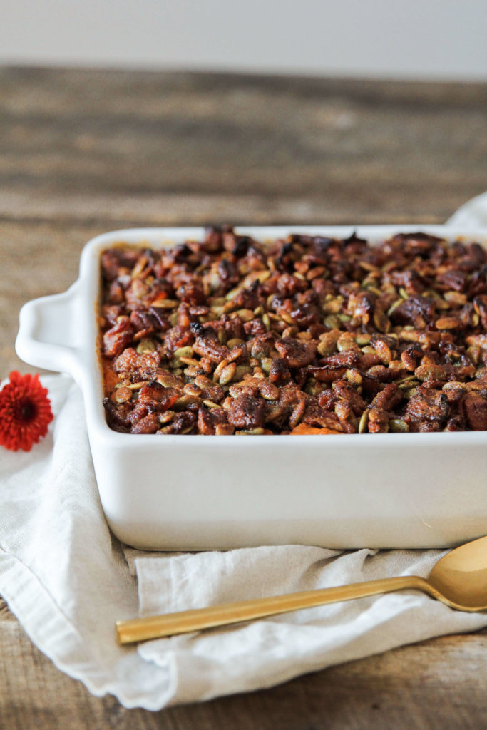 Chipotle Sweet Potato Casserole with Maple Bacon Crumble: Jessi's Kitchen