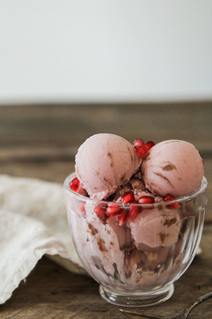 Vegan Pomegranate and Chocolate Ganache Ice Cream: Jessi's Kitchen