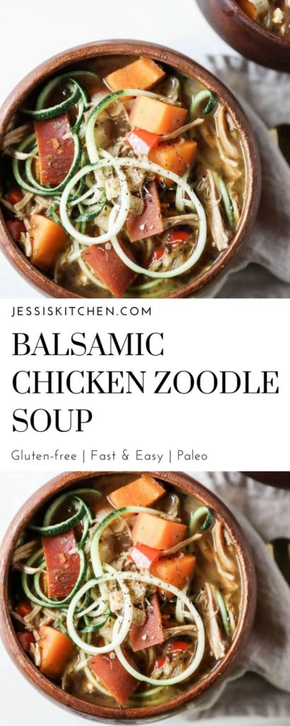 Balsamic Chicken Zoodle Soup: Jessi's Kitchen