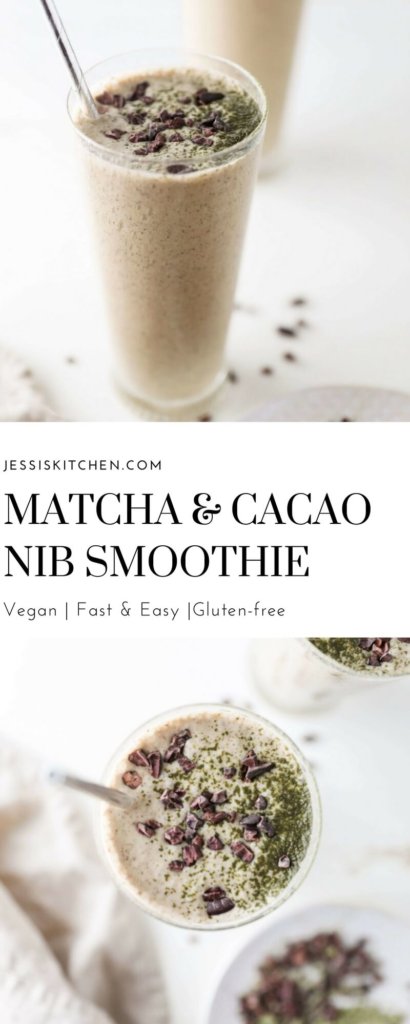 Matcha and Cacao Nib Smoothie: Jessi's Kitchen
