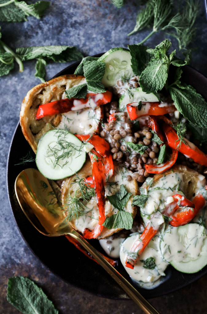 Meditteranean Lentil and Roasted Eggplant Salad: Jessi’s Kitchen 