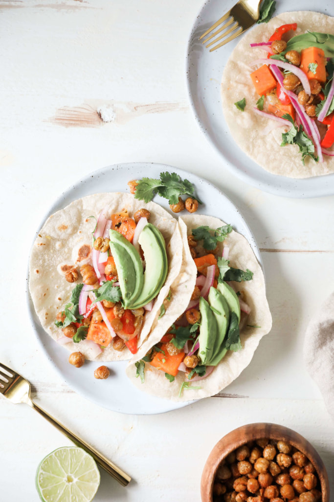 Vegan Tomatillo Sweet Potato and Chickpea Tacos — Jessi's Kitchen